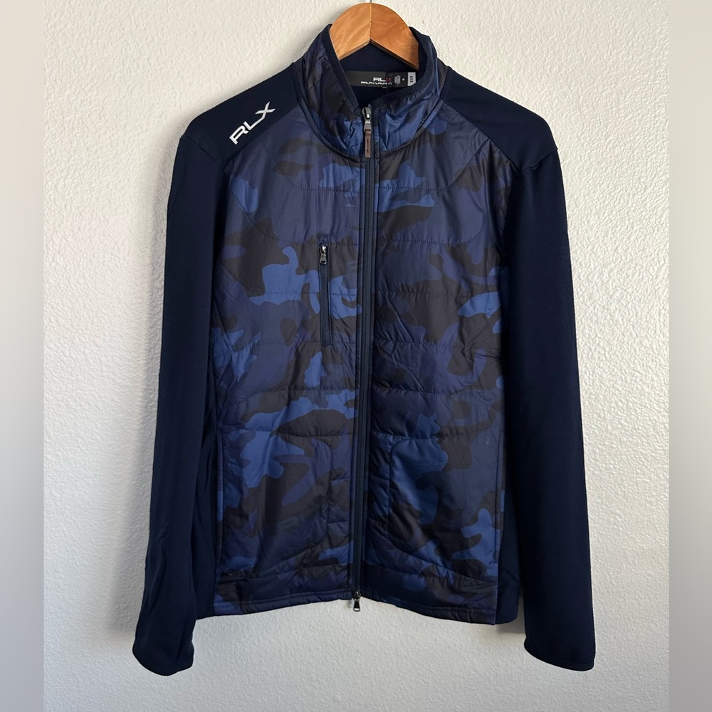 Polo Ralph Lauren RLX Golf Hybrid Navy Camo Zip Jacket Sport PWing Size Medium